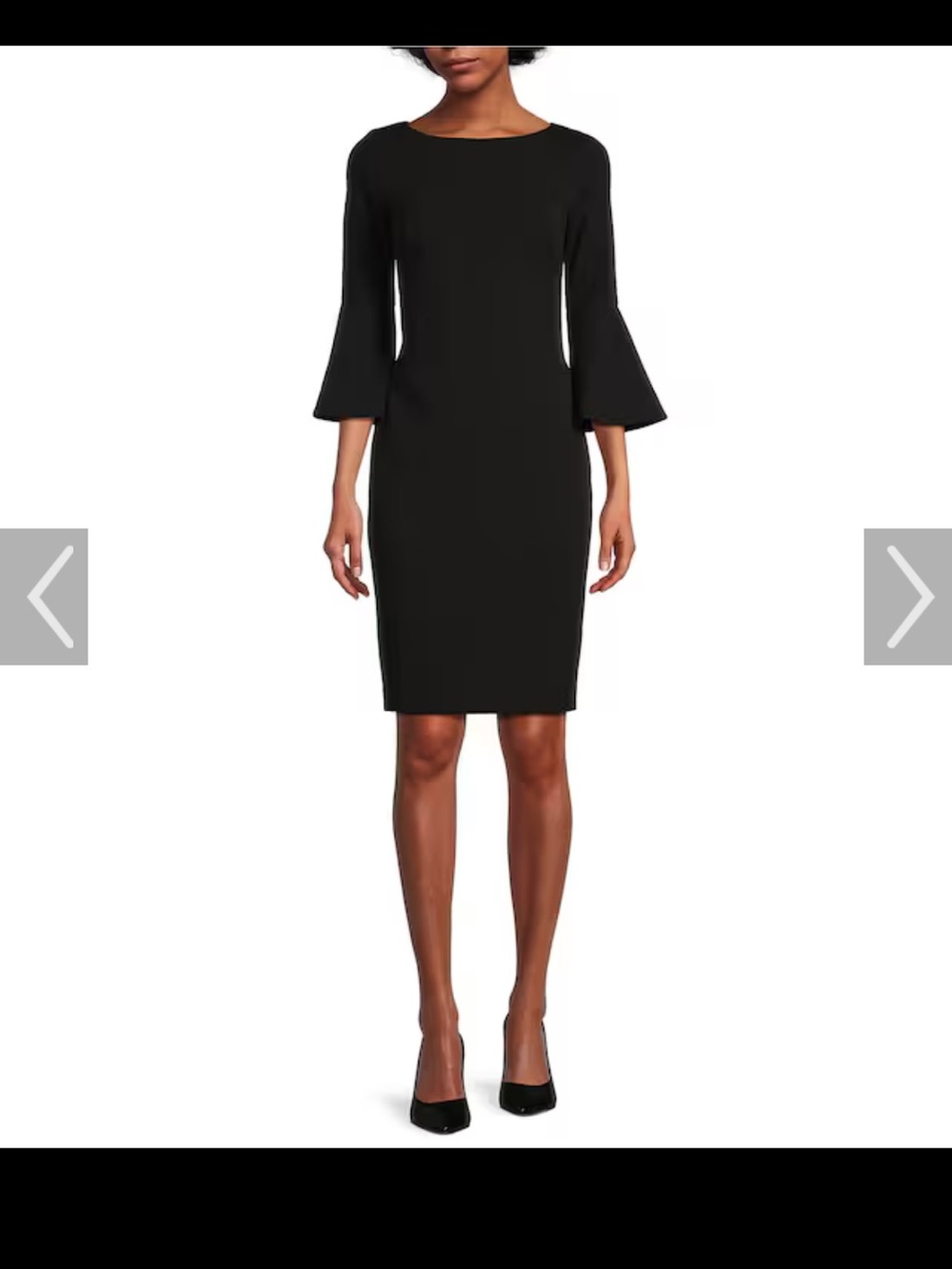 Calvin Klein Elegant Black Long Sleeve Dress